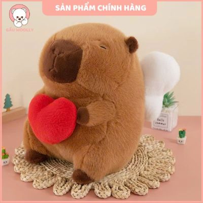 Gấu Capybara Cánh Thiên Thần Ôm Trái Tim