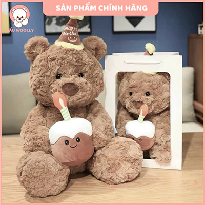 gấu Teddy ôm bánh sinh nhật (2)